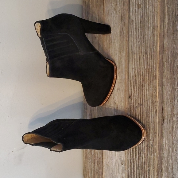 BCBG Black Suede Platform Booties - Picture 1 of 9